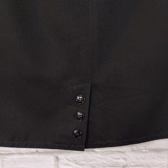 A Pimkie Vintage VTG Women's Black Button Business Office Knee Pencil Skirt M L - Picture 6 of 7